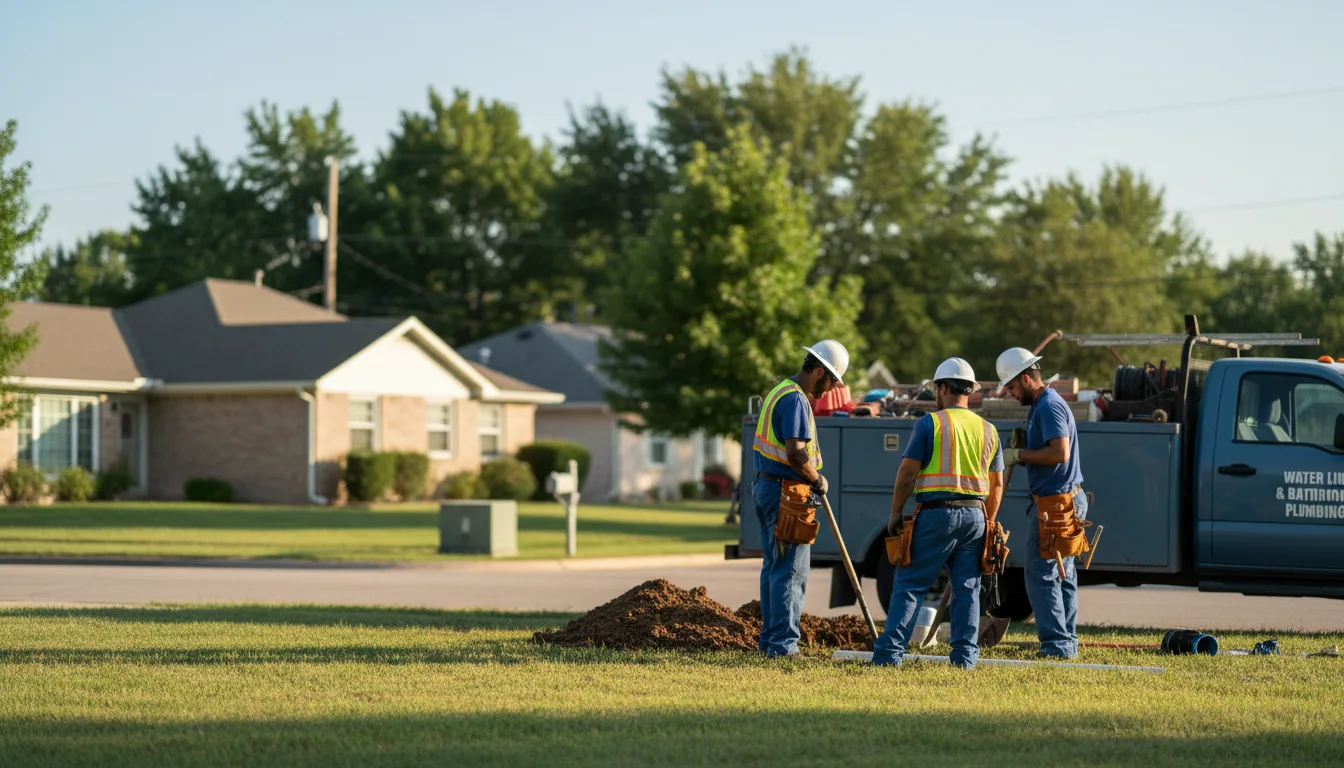 Residential water line and bathroom plumbing service in San Saba, TX